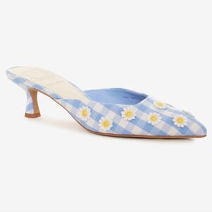 NWT For Love And Lemons X Dolce Vita Lilou Mule in Blue Gingham